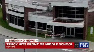 Pickup truck reported hitting front of middle school in Pickens County