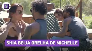 A Fazenda: Shia beija orelha de Michelle, que fica arrepiada! Veja o momento