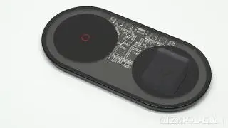 2-in-1 Transparent Black Wireless Charger Dock, with QI Standard, 20W High Power, Fast Charging