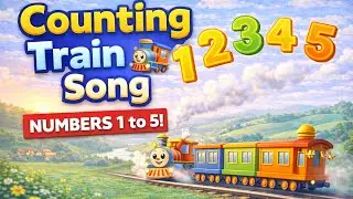 Counting Train Song 🚂 | Learn Numbers 1 to 5 with a Fun Cartoon Train! | Kids Counting Song