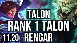 TALON vs RENGAR (JUNGLE) | Rank 1 Talon, 12/2/5, 600+ games, Legendary | BR Challenger | v11.20