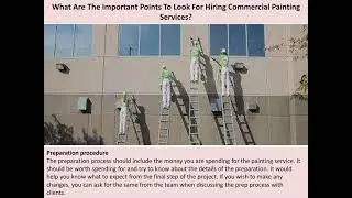 What Are The Important Points To Look For Hiring Commercial Painting Services?