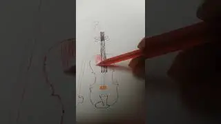 violin  drawing 🎻 Peaceful Violin Sketch | Ball Pen Art for Beginners