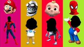 Spider man&Mario Color Party 👋🌈 Crazy frog&Cocomelon
