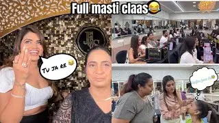 CLAAS ME KI BAHOOT MASTI😂 || MASTERCLASS || ​⁠​⁠@jiyasosamakeover #comedy #vlog #salon
