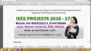 MobiGroup Enabling Lifecycle Support to Social Activity Organization and Suggestion With Mobile Crow