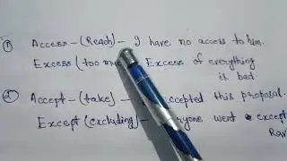 Homophones - Access & Excess, Accept & Except