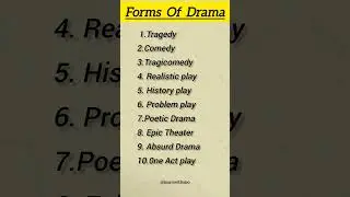 From of Drama। English Literature #shortsfeed #englishliterature #drama #learnwithapo #typeofdrama