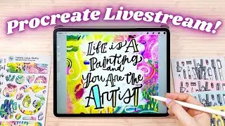 Designing POSTCARDS and STICKERS! ✨ Procreate Art Livestream