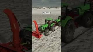 Tractor stuck in snow