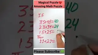 Interesting Math Puzzle 🥰🔥 #shorts #smart #puzzle #respect #iq