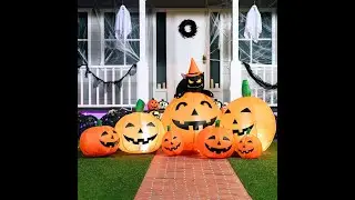 Joiedomi 7FT Halloween Inflatable Review &ndash; Glowing Pumpkin Cat Yard Decor!