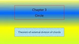 # Theorem of external division of chords #