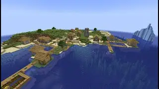 Minecraft 1.17 seed: Island village+frozen ocean not far from spawn