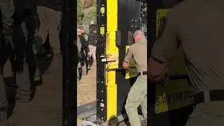 Two-Man Ram and Halligan on an Outward Opening Door