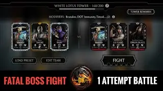 Fatal White Lotus Tower 1 Attempt Boss Battle 160 Fight & Reward 🎮 Mortal Kombat Mobile | MK Mobile