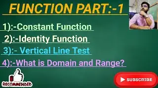FunctionPart:-1||Class-11&12||Constant And Identity Function||What is Domain&Range?||#iitjee
