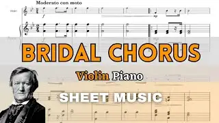 Wagner - Wedding March (Bridal Chorus) | Violin and Piano (Sheet Music/Full Score)