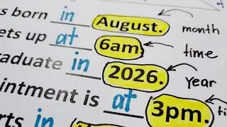 ⏰ Prepositions of Time: IN, ON, AT — Learn the Difference! | English Lesson with Alina