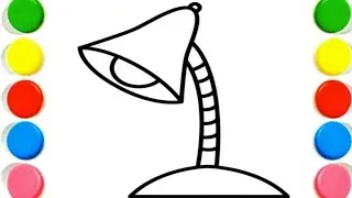 How To Draw cute   table lamp Drawing, Painting & Coloring For Kids and Toddlers_ Child Art 
