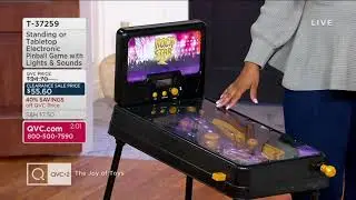 Standing or Tabletop Electronic Pinball Game w/ Lights & Sounds on QVC