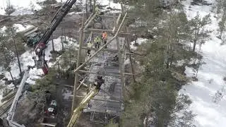 Ilmavalvontatornin pystytystä Virolahdella 2019