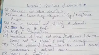 B.com Part 1 Economics Guess 2021