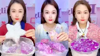 Rainbow Ice Eating Sounds | Colorful Crushed Ice ASMR Mukbang #244
