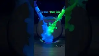 Light vs Night (Color Mixing Blue + Green) #colormixing #satisfying #paintmixing #paint