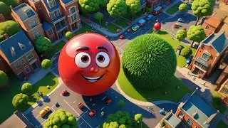 Five Bouncing Balls Learn Short and Tall | Opposites Song for Kids | Educational Nursery Rhyme