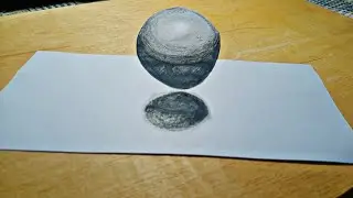 How to draw 3D floating Ball in air | 3D drawing tutorials for beginners