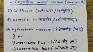 Body Fluids | शरीरद्रव्य | Diffusion| Osmosis | Hydrostatic Pressure | #GNM  #Nursing 