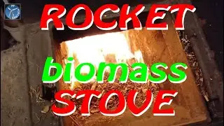 PIEC RAKIETOWY  - ZGAZOWYWANIE  BIOMASY - ZRĘBKI  . GRZANIE  BUFORA 300 L.