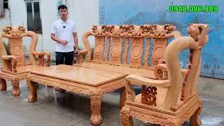 BẤT NGỜ - BÁO GIÁ bộ Salon và Kệ tivi gỗ Gõ Đỏ CỰC ĐẸP tại Mộc Nam Huy .