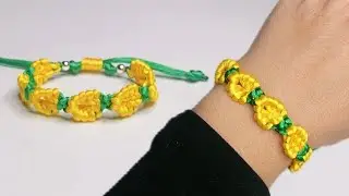 👉TUTORIAL Pulsera de hilo Cola de Rat&oacute;n forma de FLOR LAVANDA 