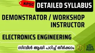 PSC Syllabus | Demonstrator | Workshop Instructor | Electronics Engineering