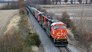 NEW SD75IACC Pair Leads CN Freight Train