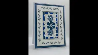 Glitterd paper Piece card Made using JND513 Daisy FrameMaker
