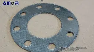 Cutting Reinforced Graphite Gasket With Metal Mesh