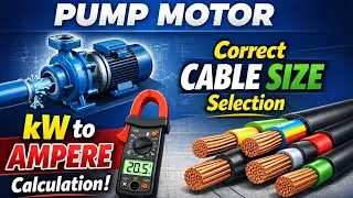 Pump Motor kW to Ampere Calculation & Correct Cable Size Selection (mm&sup2;)