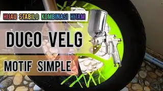 Cat velg scoopy || Dua warna kombinasi hijau stabilo dan hitam