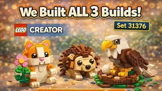 Pt. 2 We are Building ALL 3 LEGO Creator Builds 🧱✨ | Cute Hamster, Hedgehog & Eagle (Set 31376)