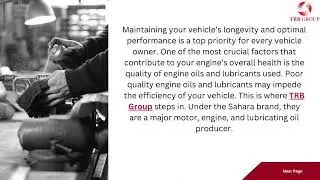 How does TRB Group enhance vehicle life with its quality oils and lubricants? #trbgroup