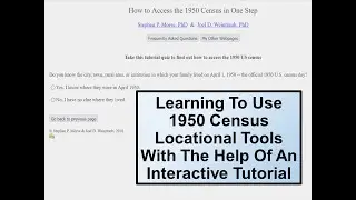 Learning 1950 Census Locational Tools With An Interactive Tutorial