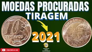 Moedas Procuradas!!! 10 centavos 2021 E Confira TIRAGEM DAS MOEDAS 2021
