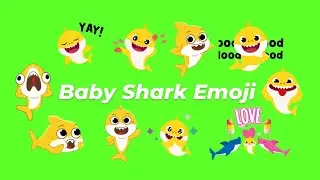 Animated Baby Shark Emoji GIF Green Screen Pack (Free Download)