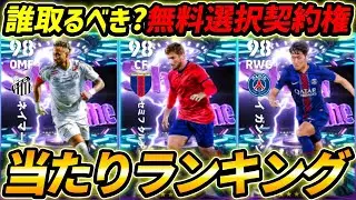 【最新】無料ショータイム選択契約権当たり選手ランキング！誰を取るべき？獲得する前に絶対みて！1位の選手が強い！【eFootball,イーフットボール,イーフト】