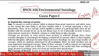 BSOE 143 Important Questions with Answer | BSOE 143 Guess paper | BSOE 143 Sample paper