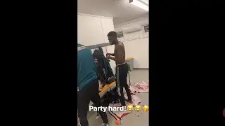 Thomas Partey dancing in changing room after man utd win😂😂😂