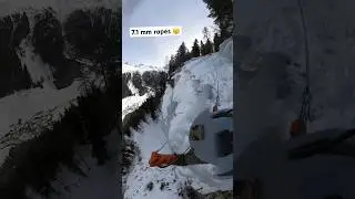 Rappelling after the ice climb